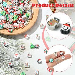 200 шт. бусины из полимерной глины ручной работы с рождественской тематикой&nbsp;CLAY-CJ0001-95