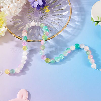 1 нить бусины из натурального селенита&nbsp;G-TA0002-87A-1