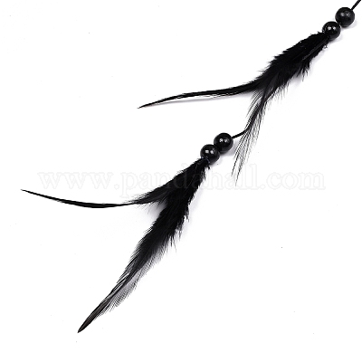 Инь-ян тканая сетка/паутина с подвеской из перьев&nbsp;LS-HJEW-I012-01-1