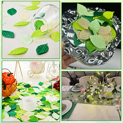 200 шт. аксессуары для украшения из полиэстера в виде листа&nbsp;DIY-SP0006-22-1