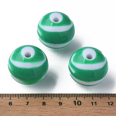 Непрозрачные полосатые акриловые бусины&nbsp;MACR-S373-27C-07-1