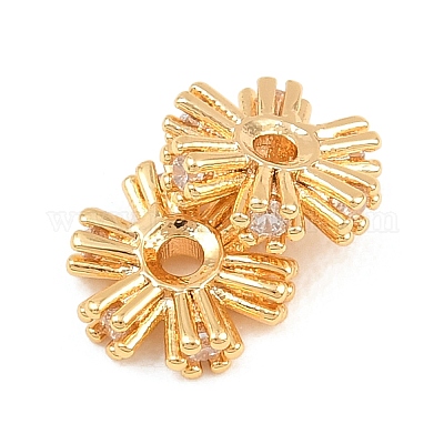 Латунные микро проложить кубического циркония бусы&nbsp;KK-H538-20B-G-1