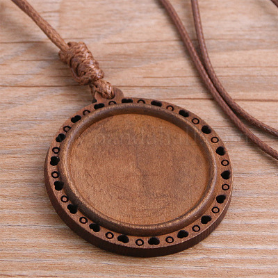 Деревянная подвеска кабошон настройки&nbsp;WOOD-H106-26B-07-1