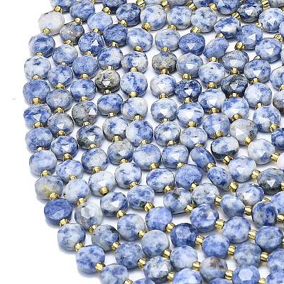 Натуральное синее пятно нитки из бисера яшмы&nbsp;G-C116-A73-02-1