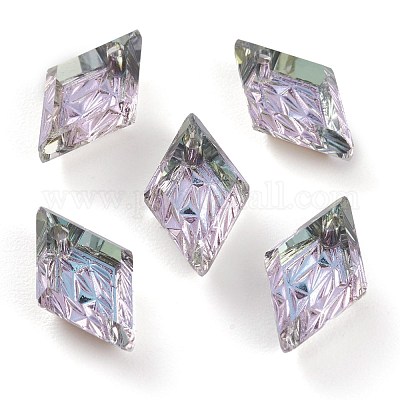 Подвески из тисненого стекла со стразами&nbsp;GLAA-J101-04A-001VL-1