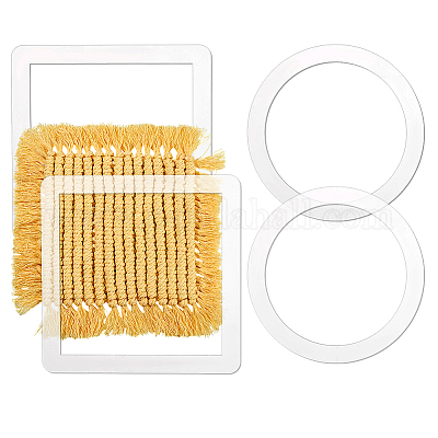 4 шт. 2 стиля прозрачный акриловый инструмент для вязания и макраме с кисточками TOOL-GA0001-93-1