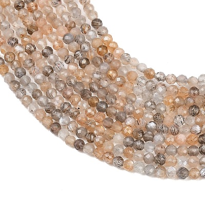 Натуральный черный лунный камень бисер пряди&nbsp;G-B175-D03-2mm-1