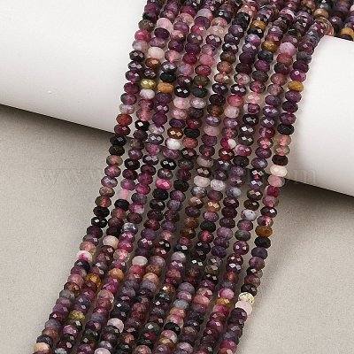 Нити из натуральных разноцветных турмалиновых бусин&nbsp;G-B175-A07-2x4mm-1