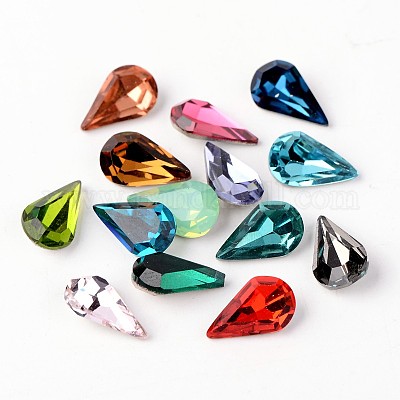 Граненые кабошоны из горного хрусталя с острым стеклом RGLA-E004-13x8mm-M-1