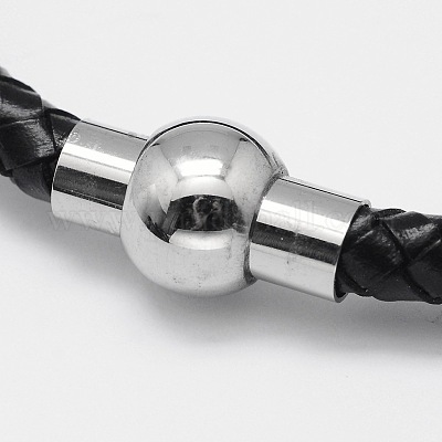 Плетеные браслеты шнур кожаный BJEW-I199-01-1