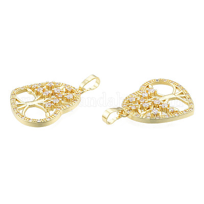 Латунные микропаве прозрачные подвески с фианитом ZIRC-N039-240-1