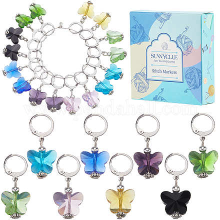 Стеклянный кулон-бабочка&nbsp;HJEW-SC00069-1