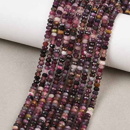 Нити из натуральных разноцветных турмалиновых бусин&nbsp;G-B175-A07-2x4mm-1