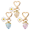 3Pcs 3 Colors Acrylic Strawberry Pendant Decorations, with Heart Zinc Alloy Swivel Clasp, for Keychain, Purse, Backpack Ornament, Mixed Color, 73mm, 1pc/color