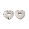 Non-Tarnish 304 Stainless Steel Pendant Cabochons Settings, Heart, Stainless Steel Color, Tray: 7.5x7mm, 15x15x3.2mm, Hole: 1.2mm