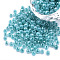 6/0 Imitation Jade Glass Seed Beads, Luster, Dyed, Round, Medium Turquoise, 4x3mm, Hole: 1.2mm