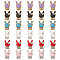 30Pcs 6 Colors Alloy Clear Rhinestone Cabochons, with Enamel, Golden, Rabbit, Mixed Color, 11x7x3mm, 5pcs/color