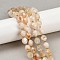 Natural Yellow Quartz Beads Strands, Faceted, Oval, with Seed Beads, 9x10mm, Hole: 1.2mm, about 32pcs/strand, 15.75''(40cm)