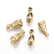 Ion Plating(IP) 304 Stainless Steel Pendant Pinch Bails, Golden, 15.5x6x6mm, Hole: 3x2mm, Inner: 8x5mm