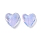 Handmade Lampwork Beads, Heart, Lilac, 15.5x16x9.5mm, Hole: 1.8mm