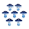 Opaque Acrylic Beads, Mushroom, Blue, 22x22~23mm, Hole: 2.5mm