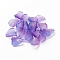 Glass Charms, with Gold Foil, Frosted, Dyed & Heated, Petal, Medium Purple, 13x11x4mm, Hole: 1mm