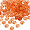 100Pcs Autumn Theme Transparent Glass Beads, with Glitter Powder, Pumpkin, Orange, 9.5~10x6mm, Hole: 1.2mm