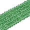 Frosted Transparent Glass Beads Strands, Triangle, Sea Green, 3~3.5x4~4.5x4~4.5mm, Hole: 0.8mm, about 121~131pcs/strand, 14.37~15.35 inch(36.5~39cm)