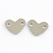 Tarnish Resistant Heart Stainless Steel Links connectors, Stainless Steel Color, 14x11x1mm, Hole: 2mm