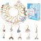 Rainbow Theme Locking Stitch Markers, Alloy Enamel Pendant Stitch Marker, with 304 Stainless Steel Hoop, Golden, 3~4cm, 10 styles, 2pcs/style, 20pcs/box