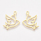 201 Stainless Steel Pendants, Bird, Golden, 16x18x1mm, Hole: 1.4mm
