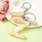 Resin & Acrylic Keychain, with Faux Suede Tassel Pendant & Alloy Findings, Letter Z, 9.5cm
