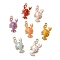 Alloy Enamel Pendants, Lobster, Golden, Mixed Color, 24.5x12x3.5mm, Hole: 1.7mm