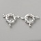 Brass Spring Ring Clasps, Ring, 925 Sterling Silver Plated, 24x19.5x5.5mm, Hole: 2.2mm