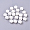 Handmade Porcelain Beads, Bright Glazed Porcelain, Flat Round, Creamy White, 8~8.5x4~4.5mm, Hole: 2mm
