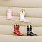 Brass Enamel Pendants, Boots Charms, Mixed Color, 24x19.5x3.5mm, Jump Ring: 5x1mm, Inner Diameter: 3mm