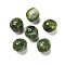 Two-tone Opaque Acrylic Beads, Turtle Shell, Dark Olive Green, 10~11x12mm, Hole: 1.8mm, about 356pcs/285g