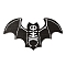 Halloween Printed Wooden Big Pendants, Bat, 62x109x2.5mm, Hole: 4mm