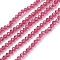 Transparent Glass Beads Strands, Faceted, Round, Camellia, 2mm, Hole: 0.5mm, about 158pcs/strand, 14 inch