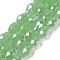 Opaque Solid Color Electroplate Glass Beads Strands, AB Color Plated, Faceted, Teardrop, Light Green, 11.5x8mm, Hole: 1.2mm, about 55~57pcs/strand, 25.59 inch(65cm)