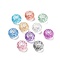 Transparent Acrylic European Beads, Large Hole Beads, with Glitter Powders, Rondelle, Mixed Color, 14x8.5mm, Hole: 5.5mm, about 537pcs/500g