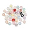 Transparent Resin Inner Flower Beads, Round with Rose Flower inside, with Glitter Powder, Mixed Color, 16mm, Hole: 2.2mm