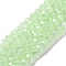 Baking Electroplate Glass Beads Strands, AB Color, Faceted, Round, Pale Green, 8x6mm, Hole: 1mm, about 60~62pcs/strand, 15.75''(39~40cm)