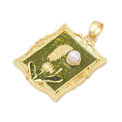 Латунь эмаль подвески&nbsp;KK-U068-12A-02G