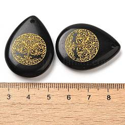 Подвески-капли из натурального обсидиана&nbsp;G-C158-01G