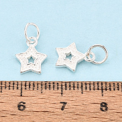 Текстурированные серебряные подвески со звездами из 925 стерлингового серебра&nbsp;STER-T009-12S