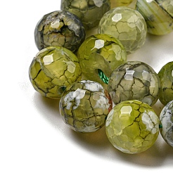 Граненые бусины из натурального огненного агата с треском&nbsp;G-F447-12mm-J06