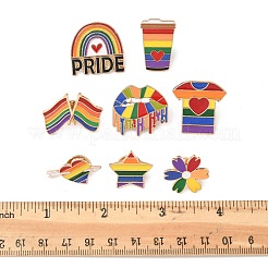 8 шт. 8 стиля эмалевых значков с радужной тематикой&nbsp;JEWB-FP0001-03