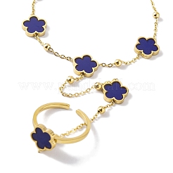 Ионное покрытие (ip) 304 нержавеющая сталь браслеты кольца BJEW-H606-02G-01