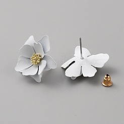 Серьги-гвоздики из сплава 3d с цветком&nbsp;EJEW-WH0016-08D